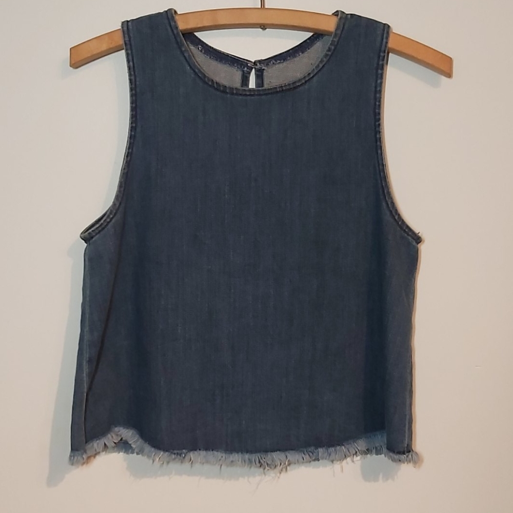 Aerie denim sleeveless crop top